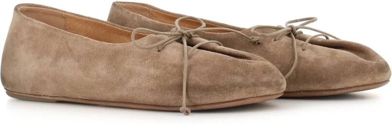 Marsell Bruine Suède Ballerina Platte Schoenen Brown Dames