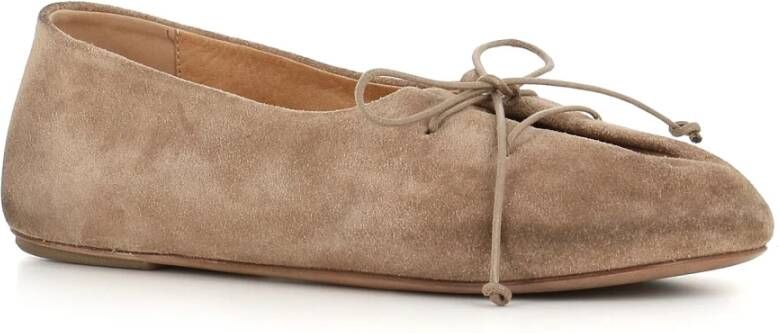 Marsell Bruine Suède Ballerina Platte Schoenen Brown Dames