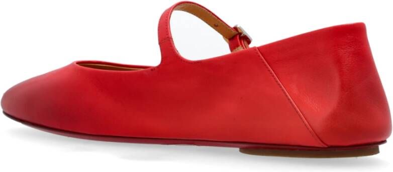 Marsell Leren Ballerina's Strascico Red Dames