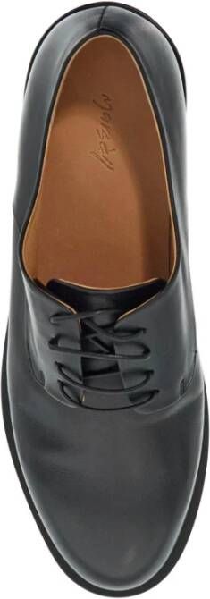 Marsell Zwarte Glanzende Leren Derby Schoenen Black Heren