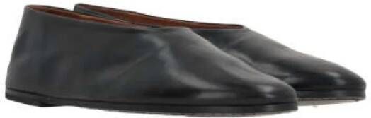 Marsell Zwarte leren amandelvormige ballerina schoenen Black Dames