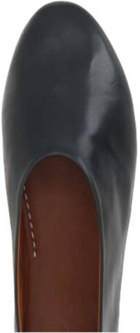 Marsell Zwarte leren amandelvormige ballerina schoenen Black Dames