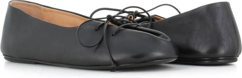 Marsell Zwarte leren ballerina schoenen Black Dames