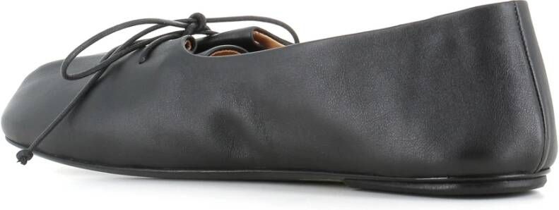 Marsell Zwarte leren ballerina schoenen Black Dames