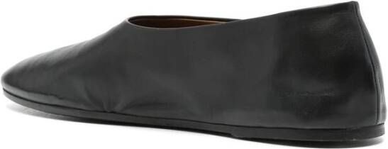 Marsell Zwarte Leren Instap Platte Schoenen Black Heren