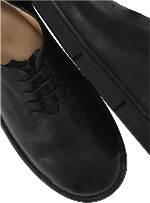 Marsell Zwarte Leren Veterschoenen Black Heren