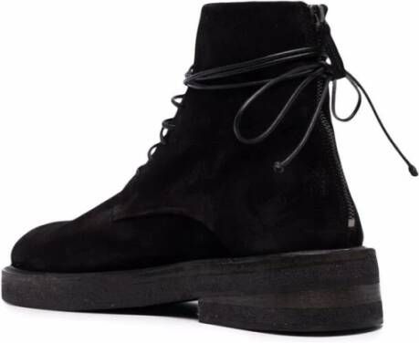 Marsell Zwarte Suède Leren Veterschoenen Black Heren