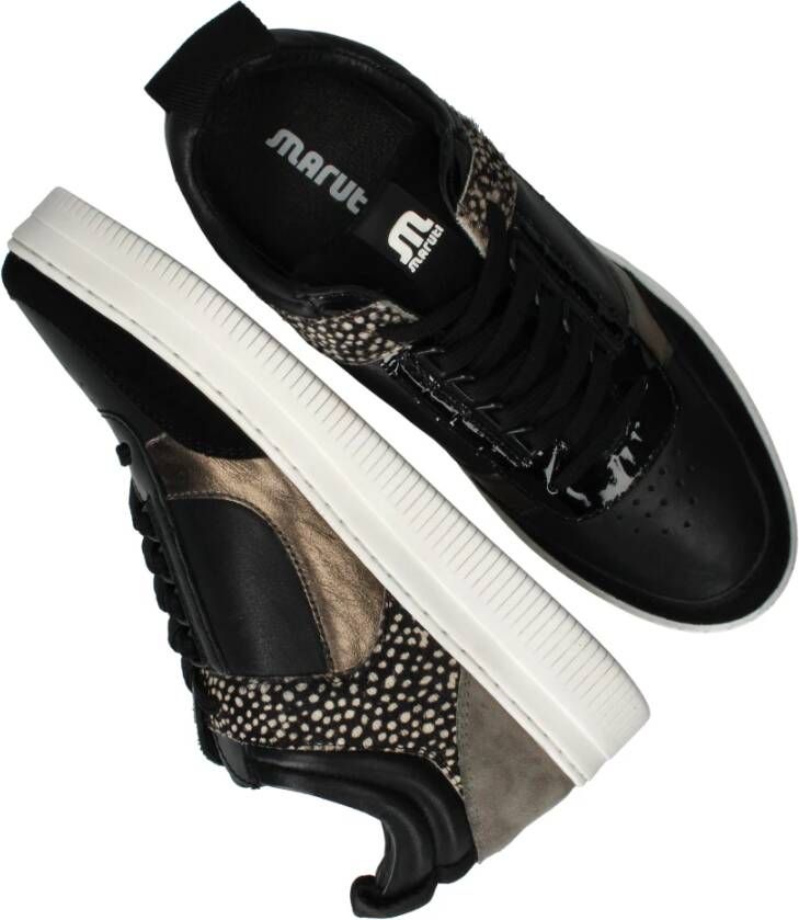 Maruti Zwarte Animal Print Sneaker Black Dames