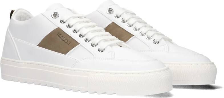 Mason Garments Sportieve Witte Leren Sneakers White Heren