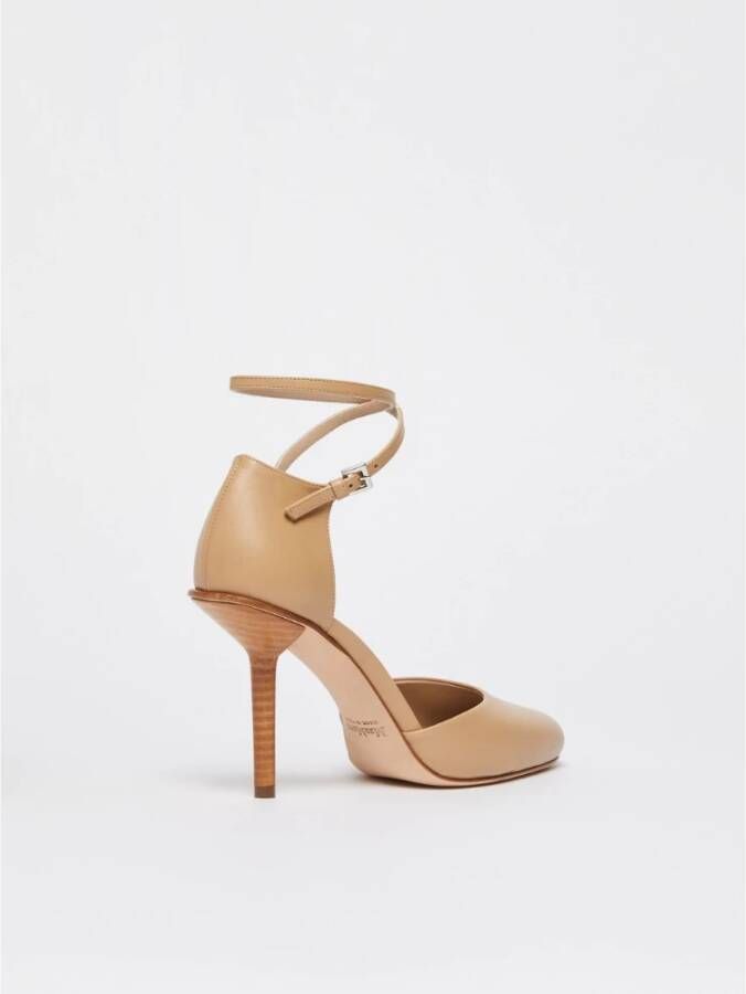 Max Mara Beige Leren Mary Jane Sandalen Beige Dames