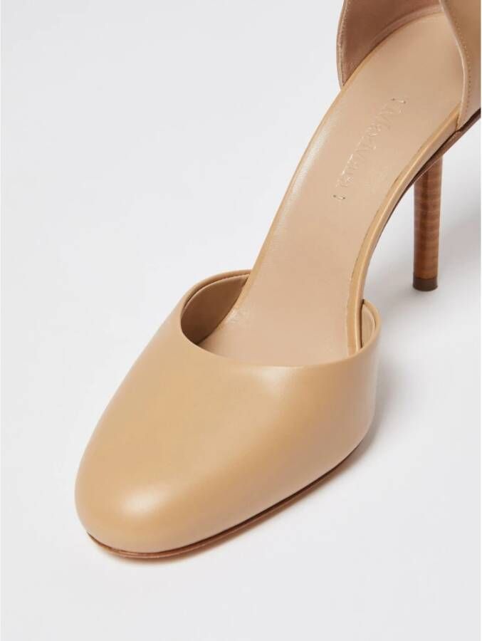 Max Mara Beige Leren Mary Jane Sandalen Beige Dames