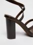 Max Mara Blokhak Leren Sandalen Brown Dames - Thumbnail 5