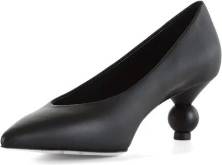 Max Mara Italiaanse leren lage hak pumps Black Dames