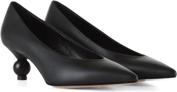 Max Mara Italiaanse leren lage hak pumps Black Dames