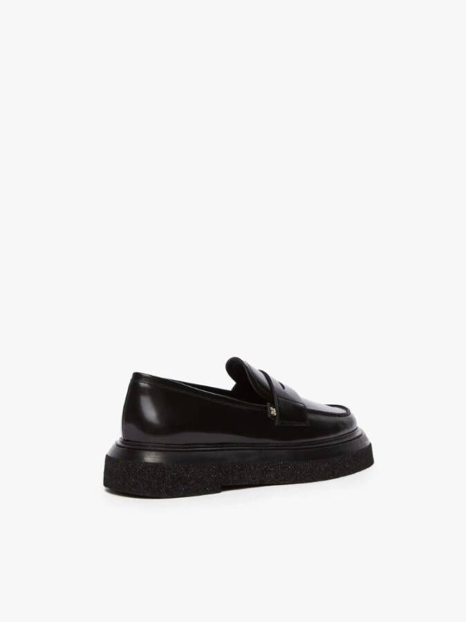 Max Mara Klassieke Crepe Loafers Black Dames