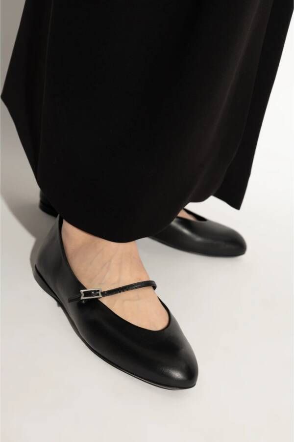 Max Mara Leren ballerina's Black Dames