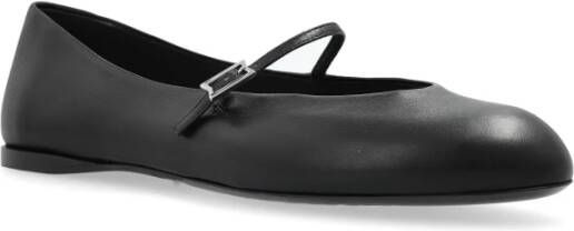 Max Mara Leren ballerina's Black Dames