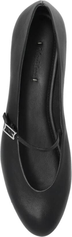 Max Mara Leren ballerina's Black Dames