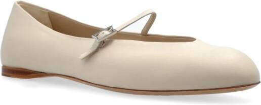 Max Mara Leren balletflats Beige Dames