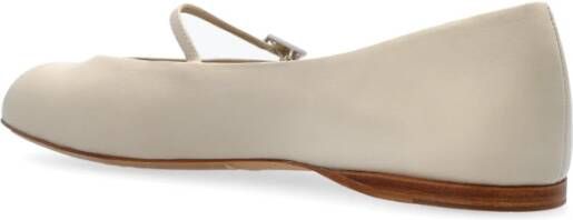 Max Mara Leren balletflats Beige Dames