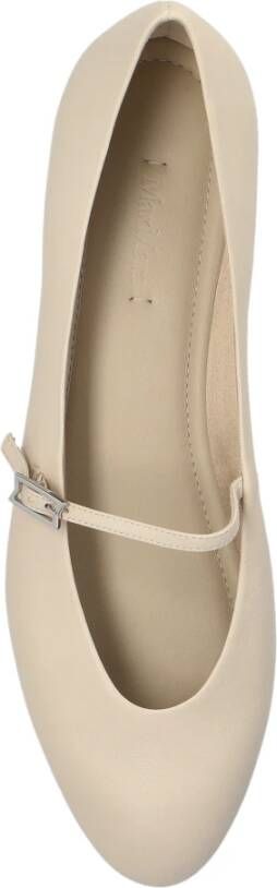 Max Mara Leren balletflats Beige Dames