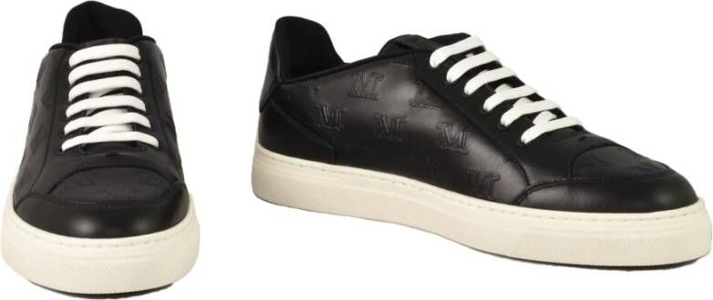 Max Mara Leren Sneakers met Rubberen Zool Black Dames