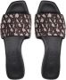 Max Mara Logo Slides Leren Open Teen Sandalen Brown Dames - Thumbnail 4