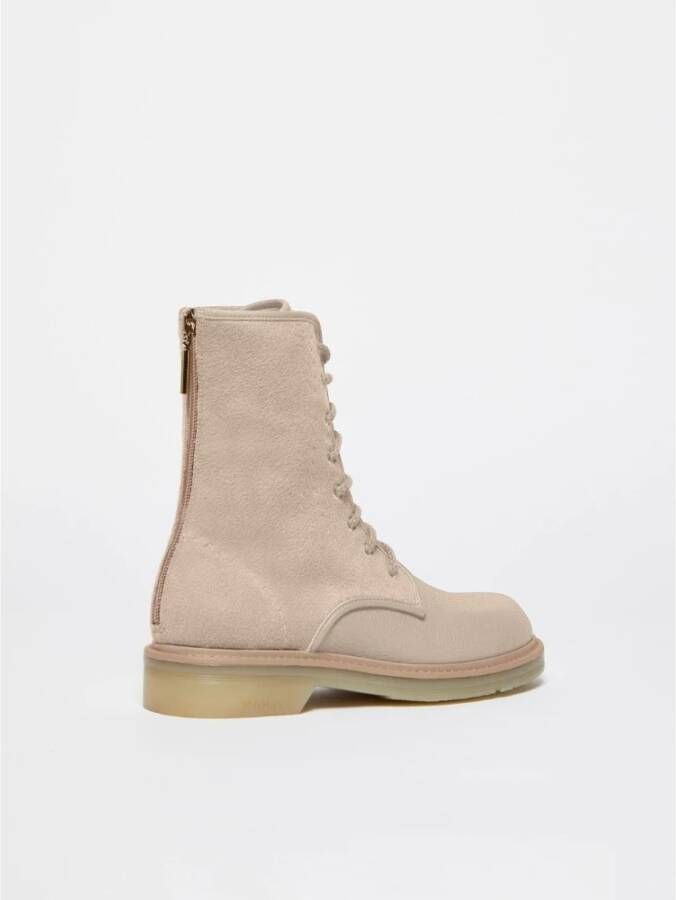 Max Mara Stijlvolle Militaire Elegantie Laarzen Beige Dames