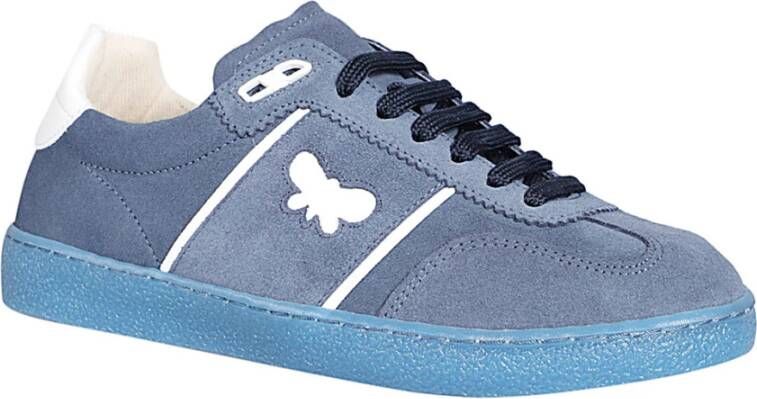 Max Mara Weekend Blauwe Leren Sneaker met Logo Blue Dames