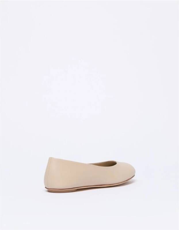 Max Mara Weekend Luxe Leren Ballerina Flats Beige Dames