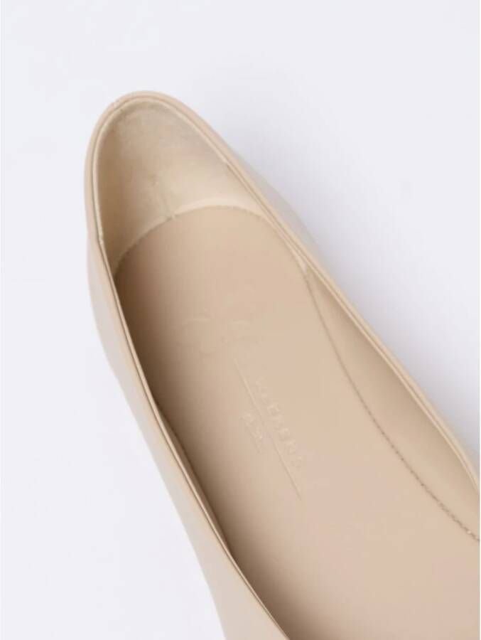 Max Mara Weekend Luxe Leren Ballerina Flats Beige Dames