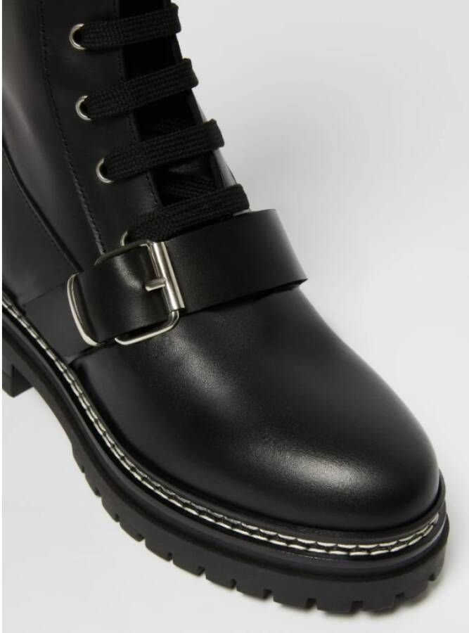 Max Mara Weekend Zwarte Combat Veterlaarzen Black Dames