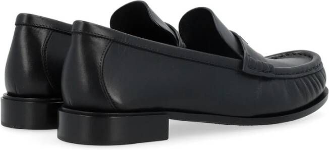 Max Mara Zwarte Leren Loafer Mocassin Black Dames