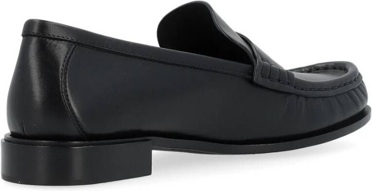 Max Mara Zwarte Leren Loafer Mocassin Black Dames