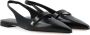 Max Mara Zwarte leren platte sandaal met slingback design Black Dames - Thumbnail 2