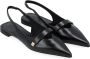 Max Mara Zwarte leren platte sandaal met slingback design Black Dames - Thumbnail 3