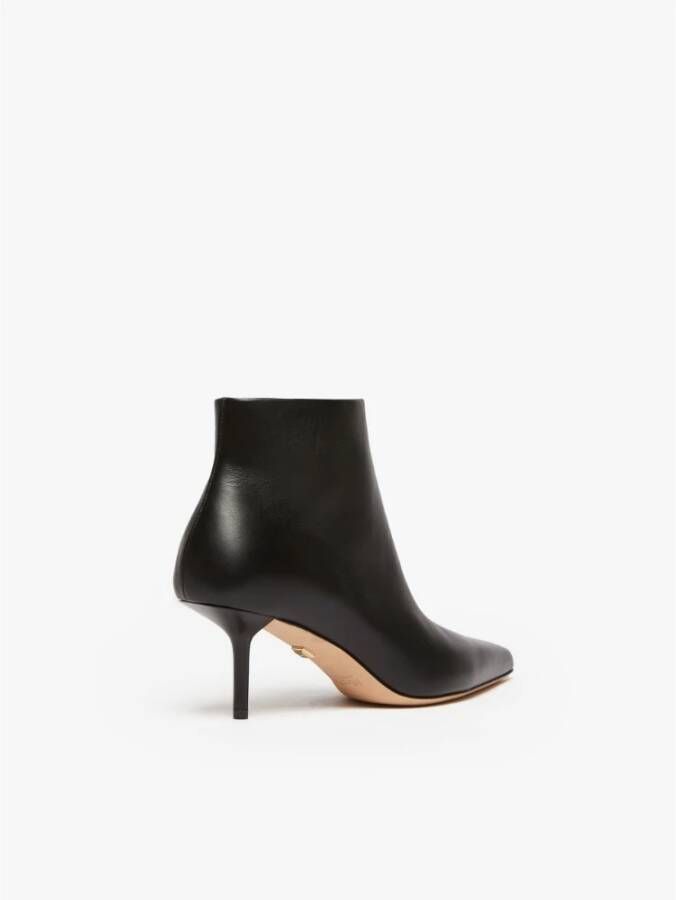 Max Mara Zwarte leren potloodhak laarzen Black Dames