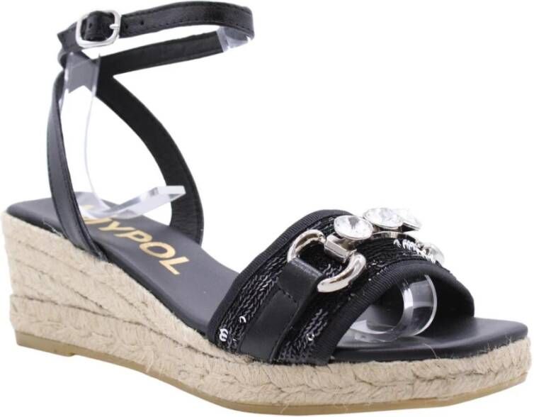 Maypol Stijlvolle Sleehak Sandalen Black Dames