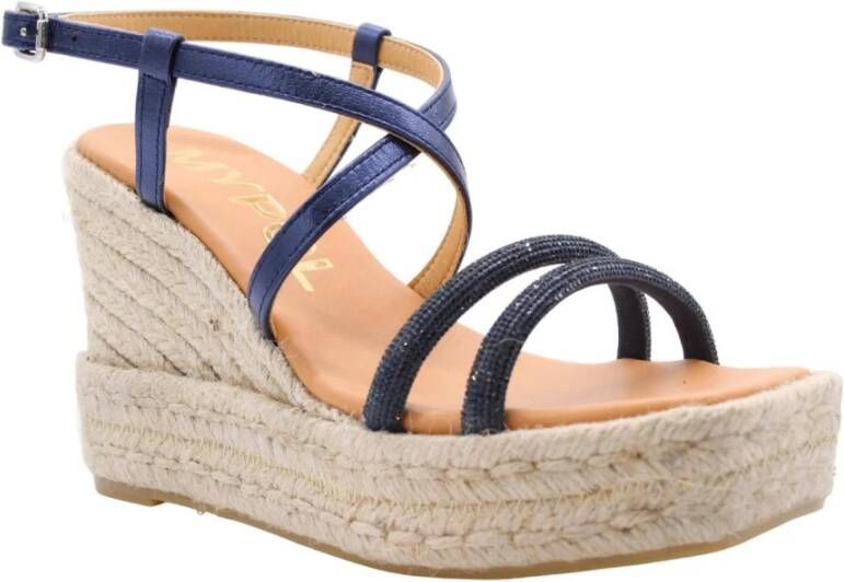 Maypol Stijlvolle Wedge Sandalen Blue Dames