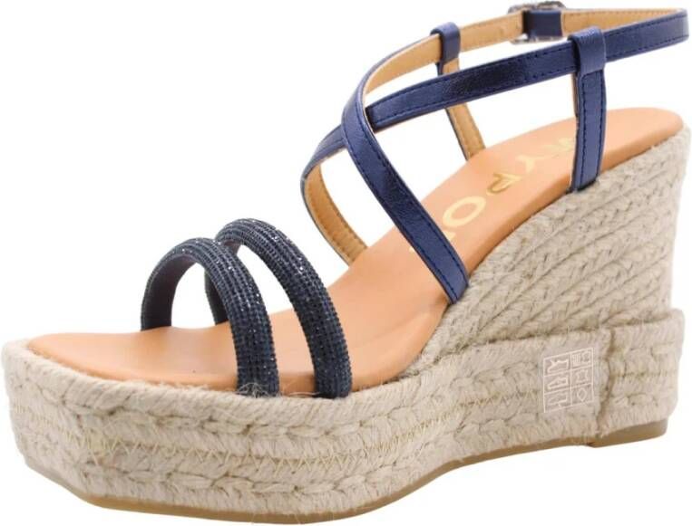 Maypol Stijlvolle Wedge Sandalen Blue Dames