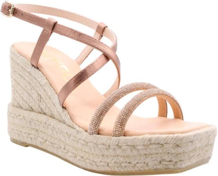 Maypol Stijlvolle Wedge Sandalen voor Trendy Vrouwen Pink Dames