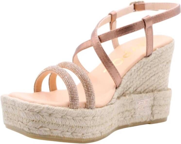 Maypol Stijlvolle Wedge Sandalen voor Trendy Vrouwen Pink Dames