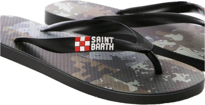 MC2 Saint Barth Camouflage Patch Flip Flops Black Heren