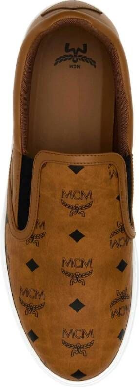 MCM Canvas en Leren Instappers Brown Heren