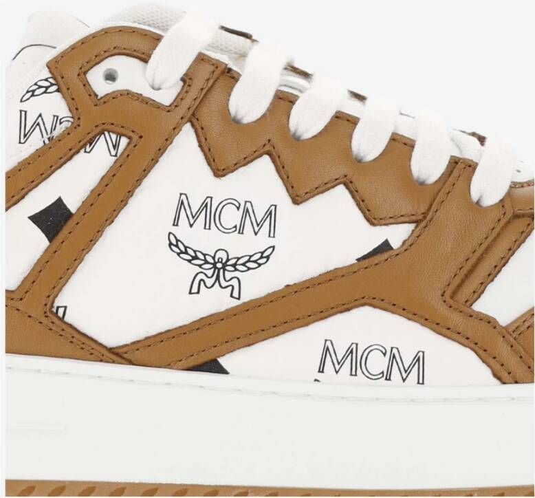 MCM Leren Sneakers Ronde Neus Vetersluiting Ontwerp Multicolor Heren