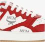 MCM Leren Sneakers Rood Wit Logo Print Red Dames - Thumbnail 10