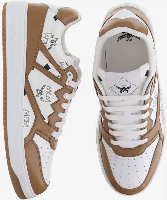 MCM Stijlvolle Cognac Off-White Sneakers Multicolor Heren