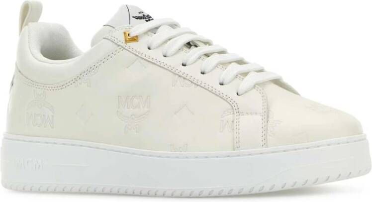 MCM Stijlvolle witte leren sneakers Beige Heren