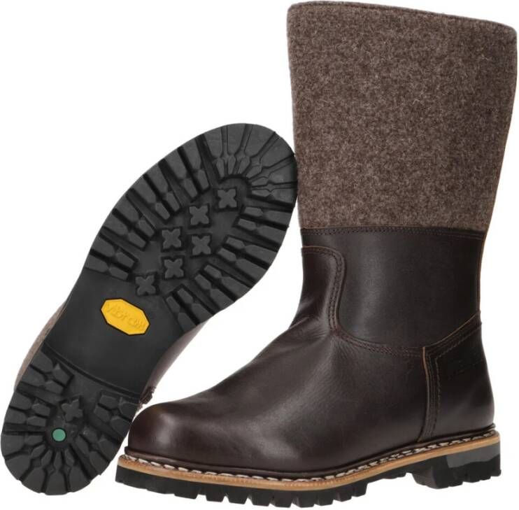 Meindl Winter Leren en Vilt Herenlaarzen Brown Heren