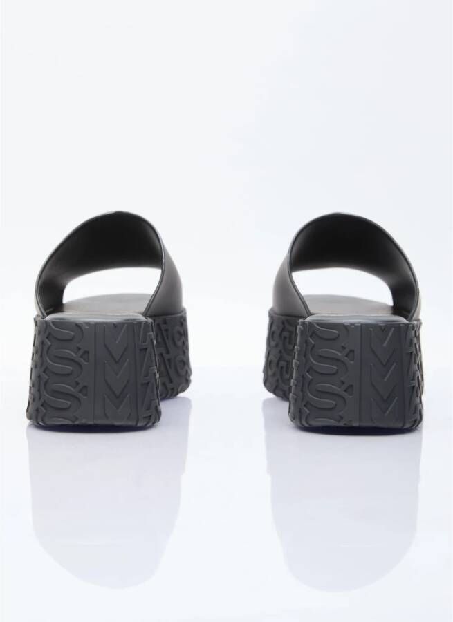 Melissa Geëmbosseerde PVC Platform Slides Black Dames